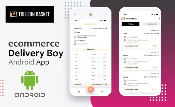 UX UI-Trillion Basket Delivery Boy Android App